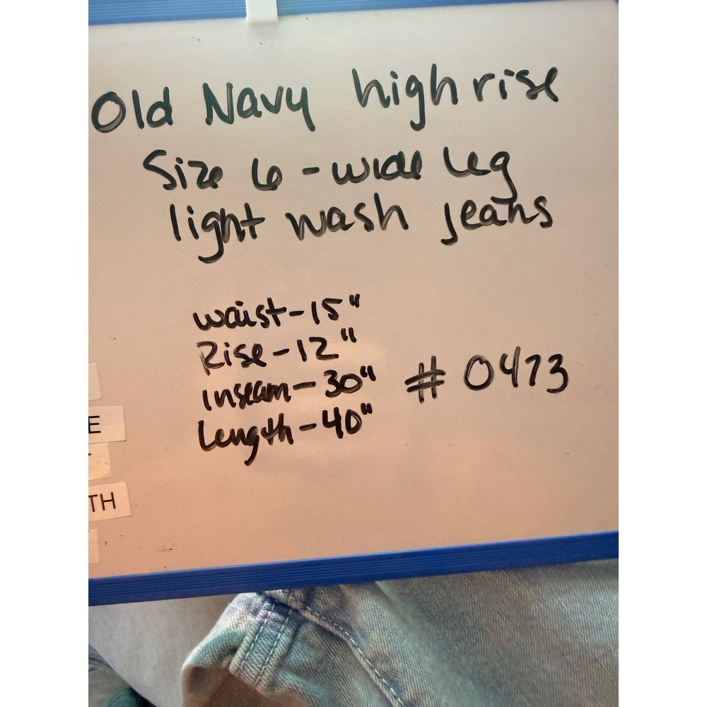 Old Navy Extra Sky-Hi Wide Leg Jeans Light Wash Patch Pocket Size 6 - Picture 9 of 9